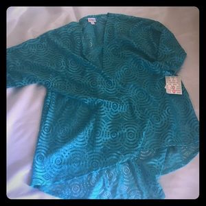 Lularoe Lindsay turquoise Lace Small NWT gorgeous!